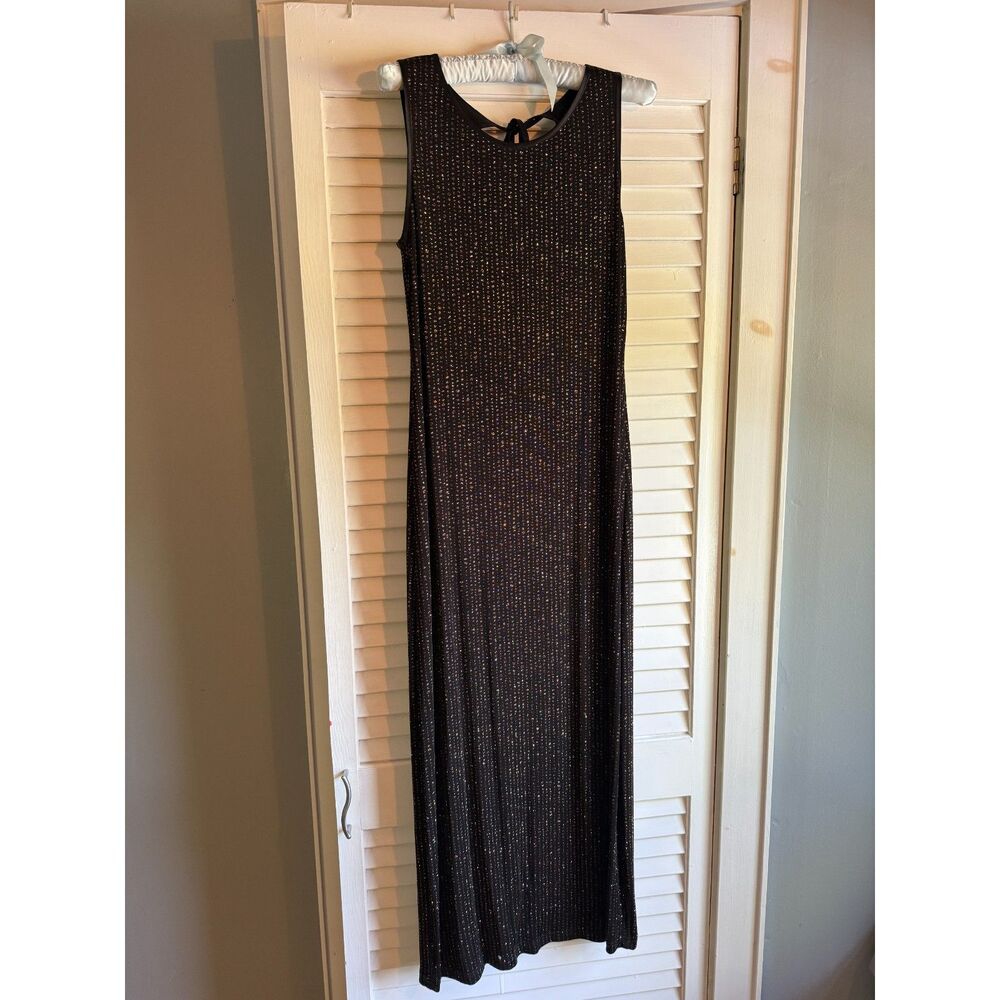 VTG Y2K Connected Apparel 12 Black and Gold Prom Gown Formal Dress Party Wedding